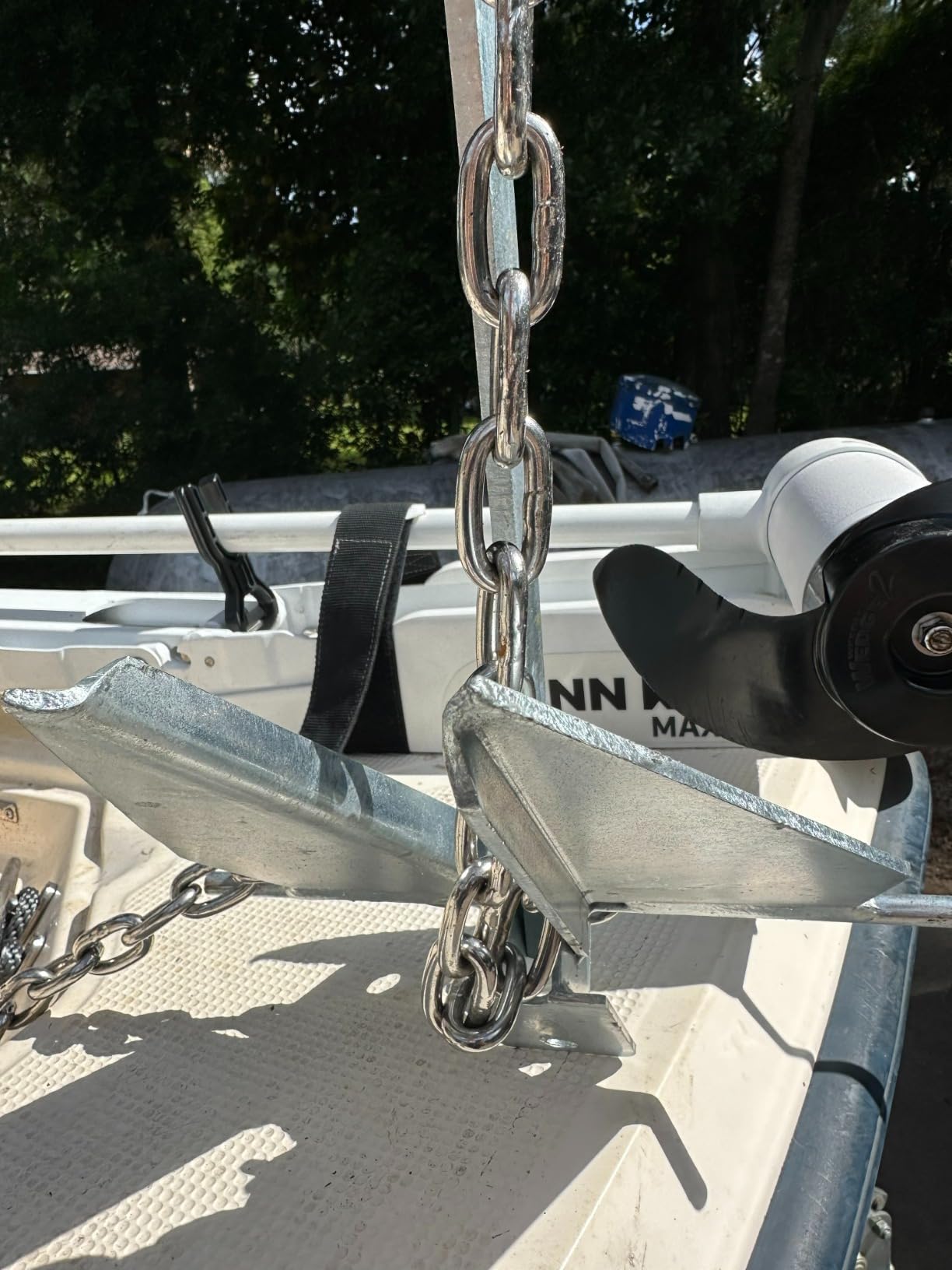 Boat Anchor Kit with Rope and Chain, Heavy Duty Fluke Anchor for Boats | Hot Dip Galvanized Steel, Pontoon Sailboat Fishing Deck customer photo 2
