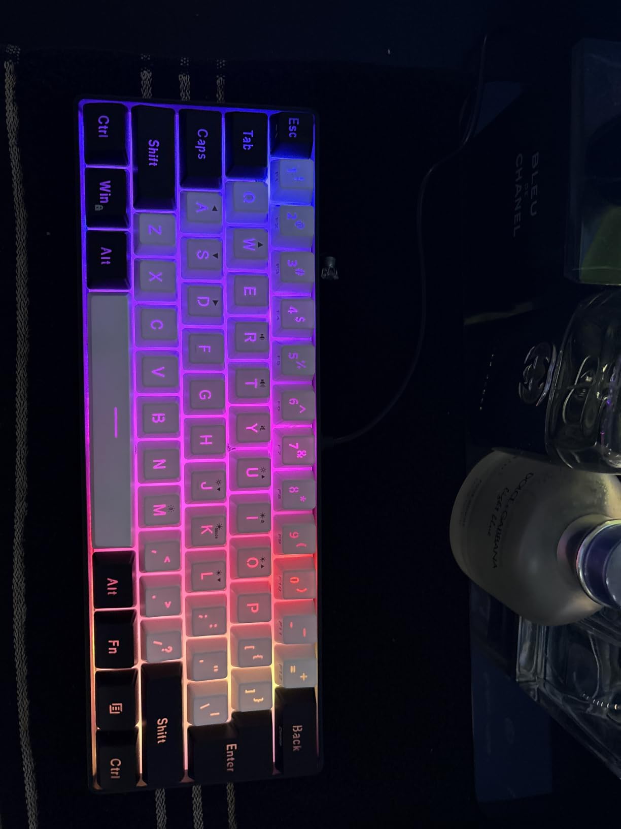 Snpurdiri 60% Wired Gaming Keyboard, 61 Keys RGB Backlit Ultra-Compact Small Gaming Keyboard, for PC/Mac Gamer, Typist, Travel customer photo 1