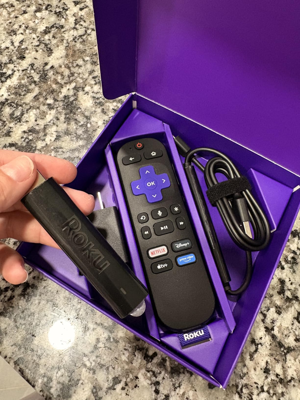 Roku Streaming Stick 4K with Voice Remote - HDR10+ & Dolby Vision | Compact 4K Streaming Device for TV with Roku Voice Remote & Long-Range Wi-Fi - Free & Live Local News, Sports customer photo 2