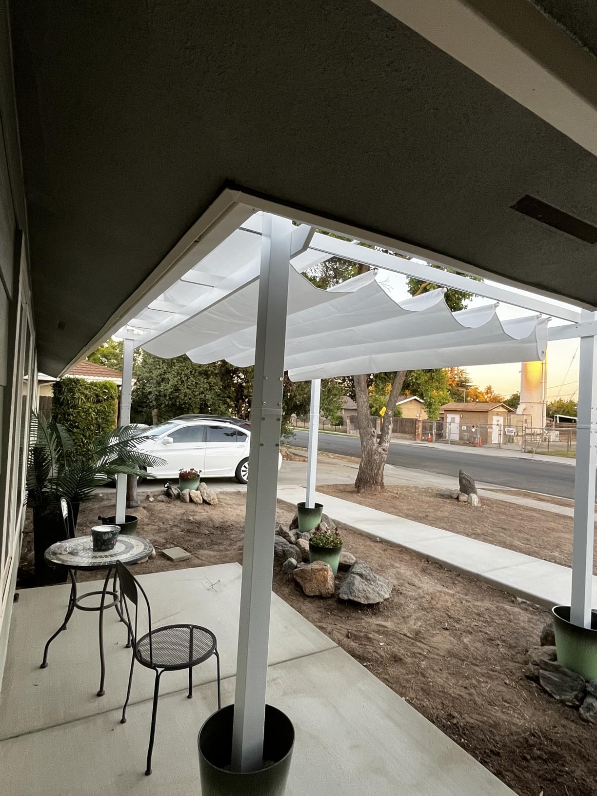 PURPLE LEAF 10' x 13' Aluminum Outdoor Pergola Wind-Resistant Retractable Pergola with Double Sun Shade Canopy Heavy-Duty Metal Pergola for Patios Backyard Deck Garden, Grey customer photo 2