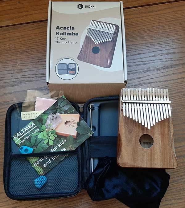 UNOKKI 17-Key Kalimba with Case - Hard Waterproof Case, Acacia Wood - Portable Mbira Thumb Piano & Finger Piano with Curved Keys & Thumb Covers, Tuning Hammer & Instruction Book customer photo 1