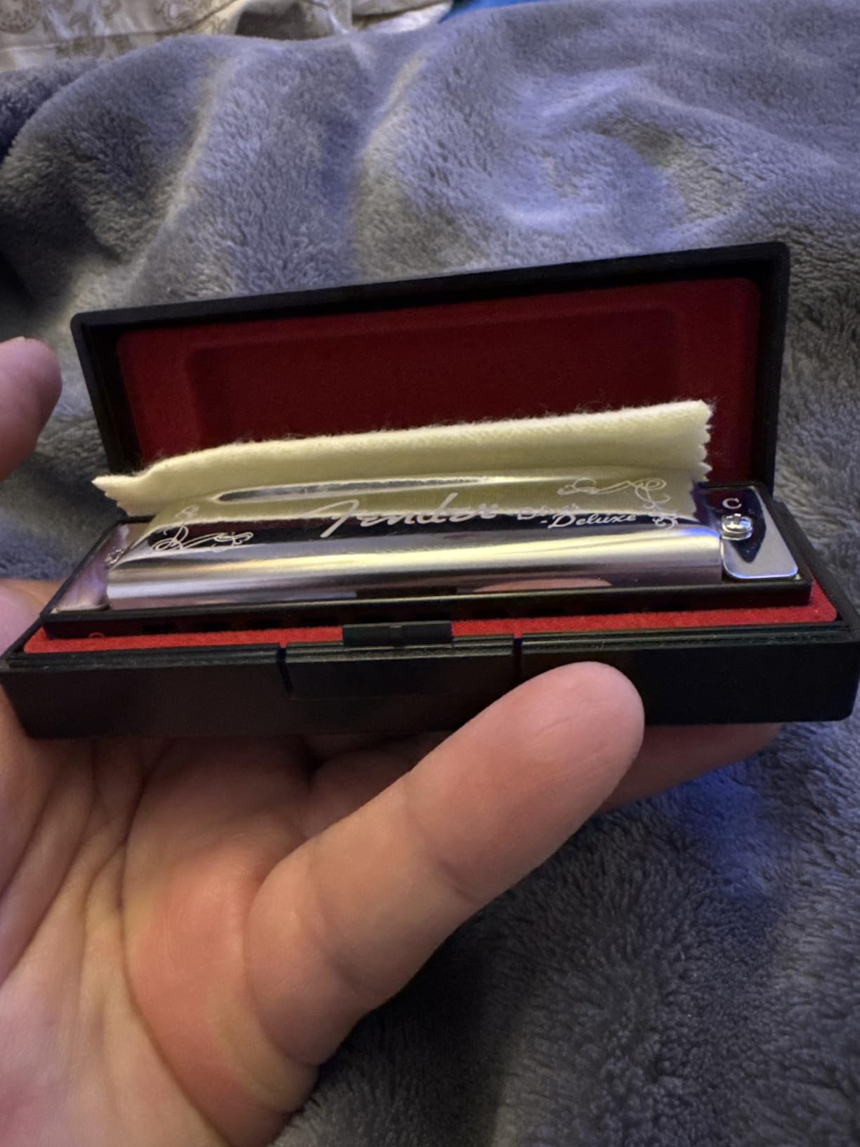 Fender Blues Deluxe Harmonica - Key of C Bundle with Carrying Case, Austin Bazaar Online Manual, and Polishing Cloth customer photo 1