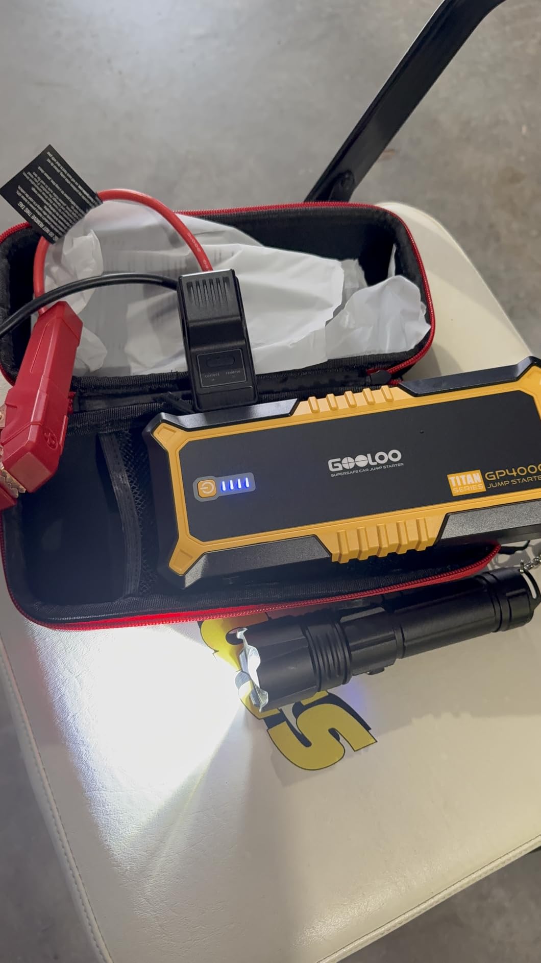 GOOLOO GP4000 Jump Starter - 4000A 12V Car Battery Jumper Starter Portable | SuperSafe Lithium Jump Box - Auto Battery Booster Power Pack - Spark-Proof - LED Light - For All Gas & 10 Diesel Engines customer photo 2