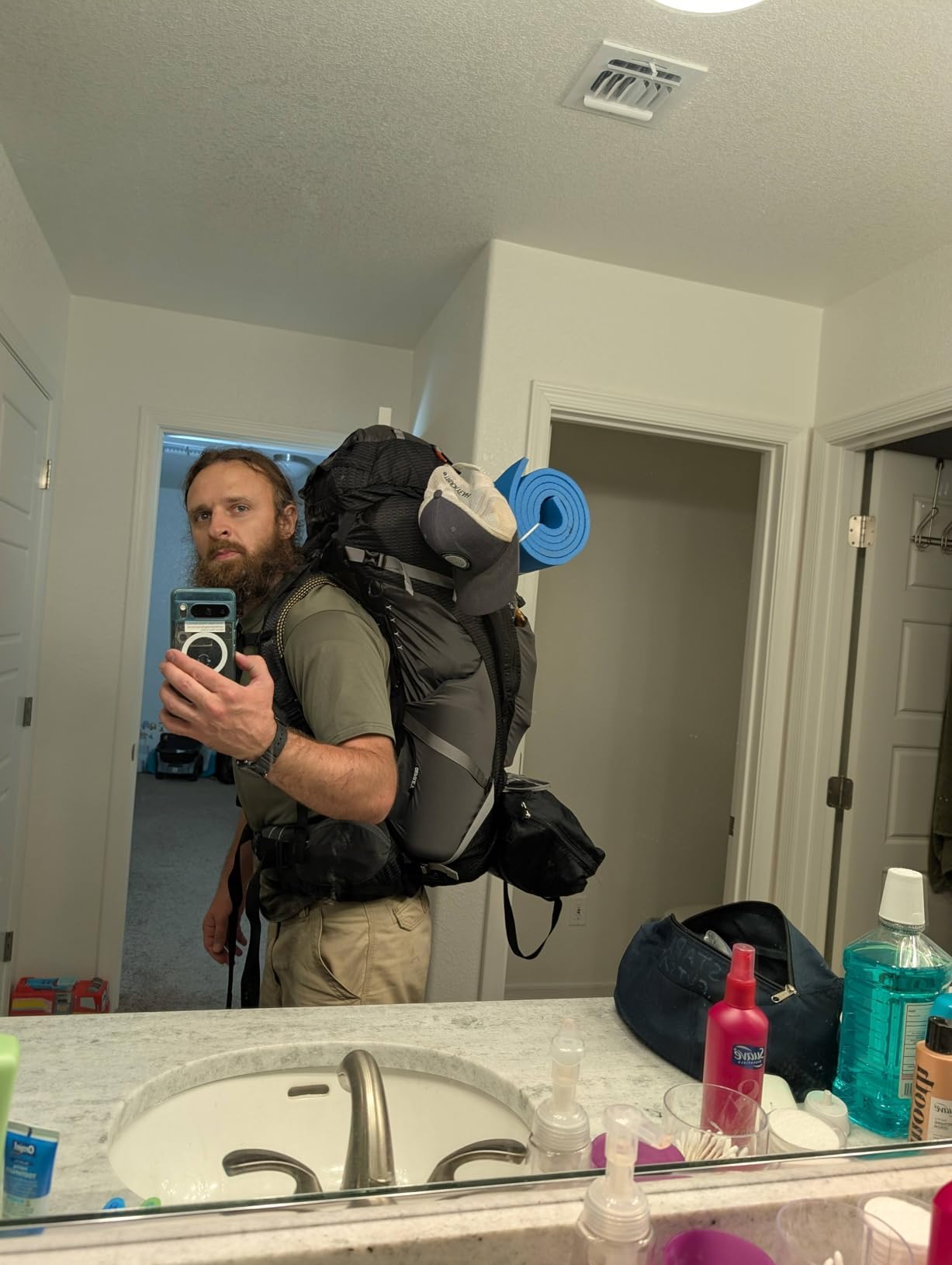 Osprey Atmos AG 65L Men's Backpacking Backpack, Black L-XL | hiking pack, camping gear, overnight trail pack customer photo 1