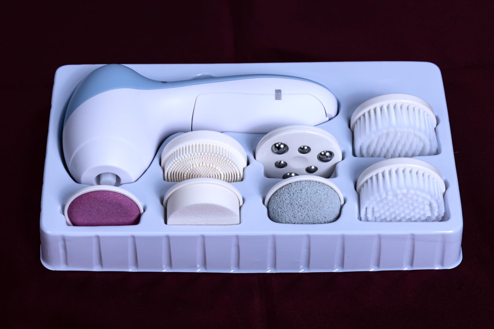 COSLUS Facial Cleansing Brush Face Scrubber, 7-in-1 Rotating Design | Electric Exfoliator Massage Brush for Deep Cleaning, Gentle Skin Care, for Men and Women, Waterproof, Blue, Upgrade Set customer photo 1