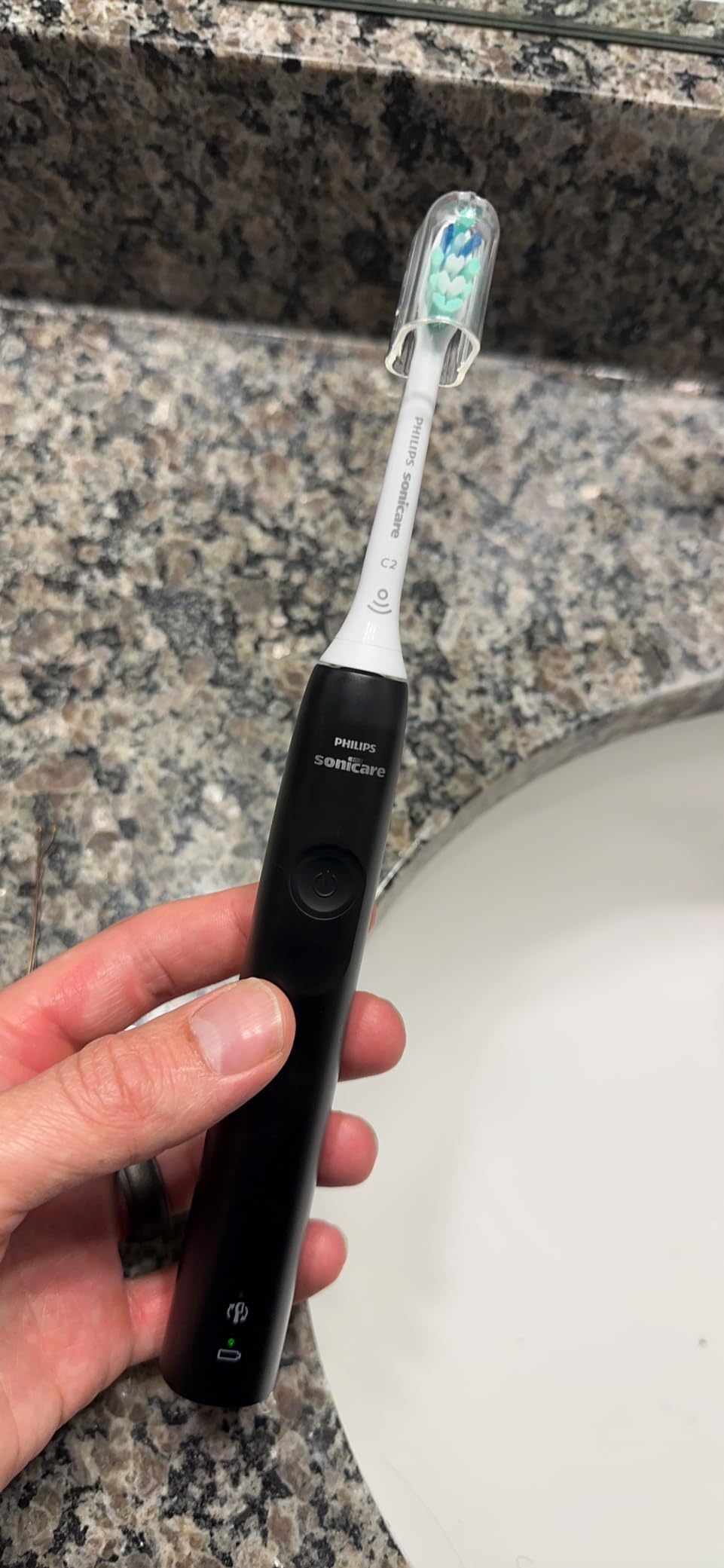 Philips Sonicare 4100 Rechargeable Electric Toothbrush, 1 Brush Head, Black (HX3681/24) customer photo 2
