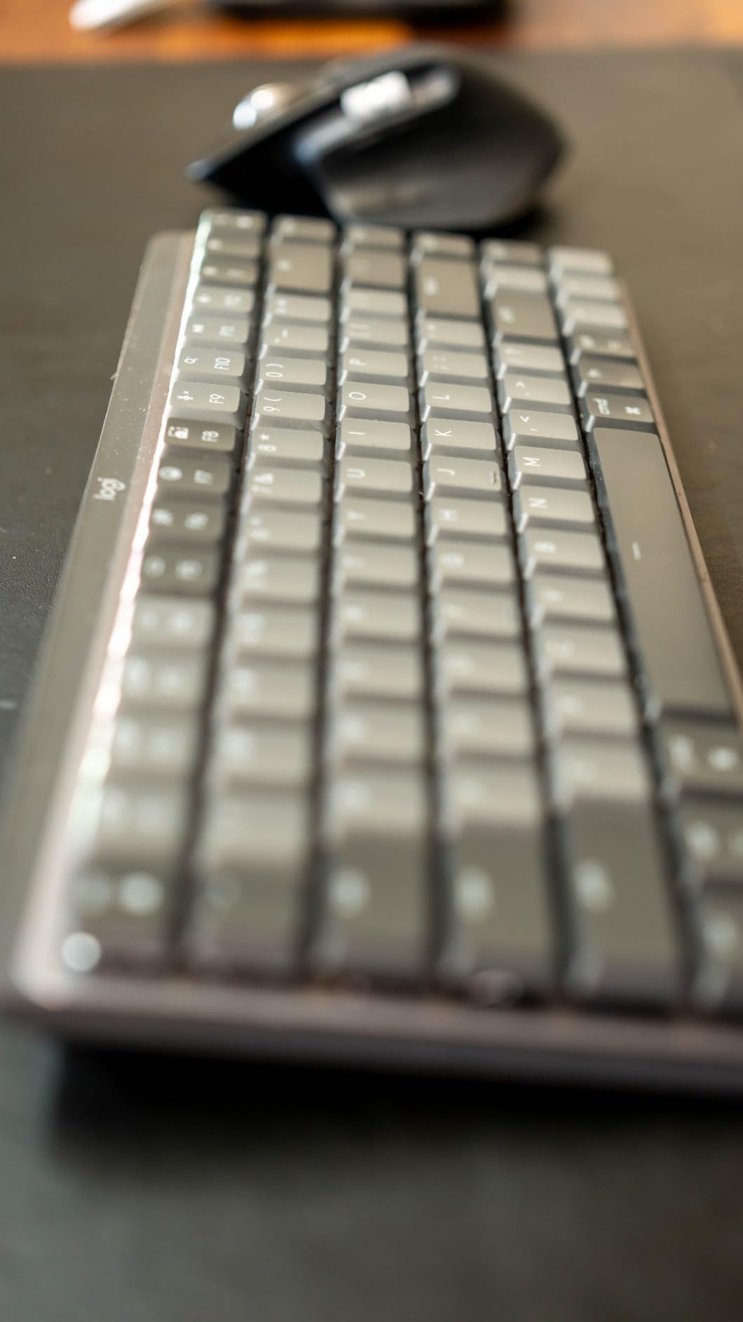 Logitech MX Mechanical Mini for Mac Wireless Illuminated Keyboard, Low-Profile Performance Switches, Tactile Quiet Keys, Backlit, Bluetooth, USB-C, Apple, iPad - Pale Grey customer photo 2