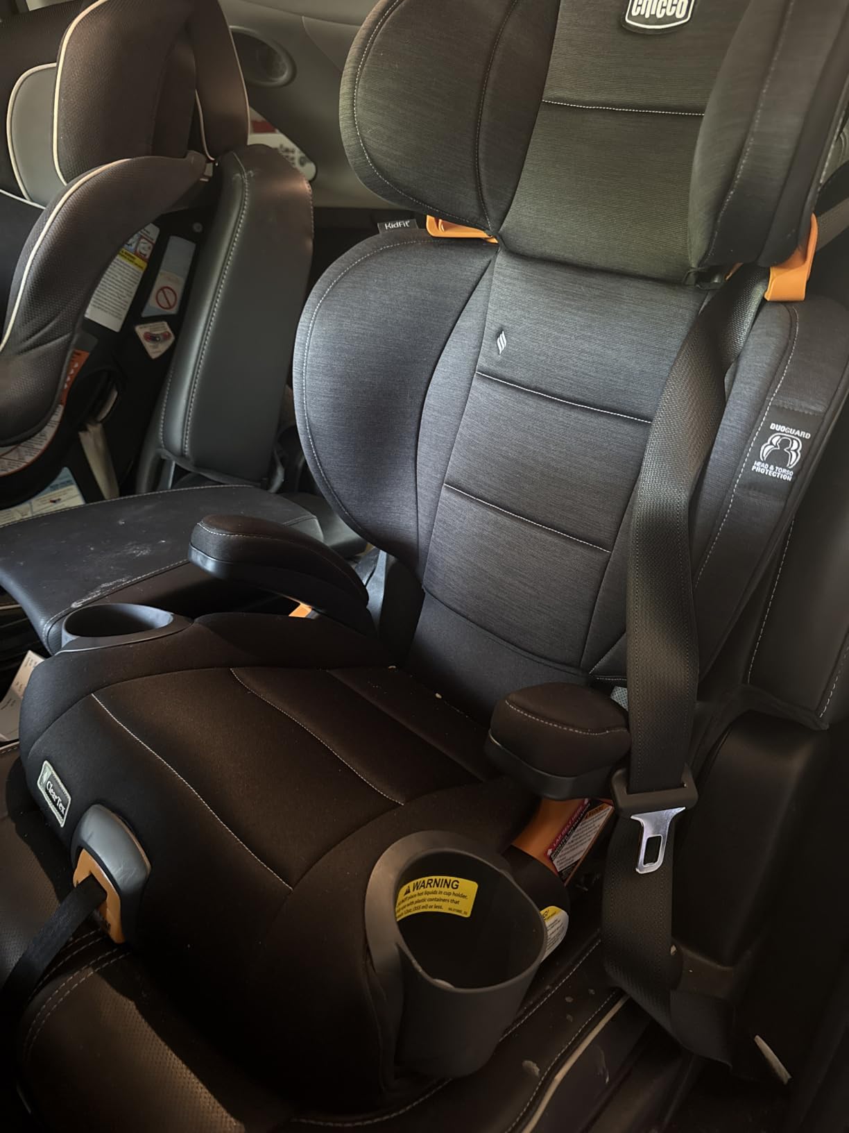 Chicco KidFit ClearTex Plus 2-in-1 Belt-Positioning Booster Car Seat, Drift/Grey customer photo 1