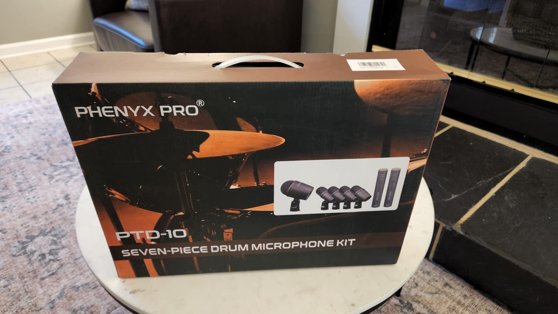 Phenyx Pro Drum Microphone Kit, 7-Piece Full Metal Wired Dynamic Mic Set for Bass/Tom/Snare/Hi-hat Cymbals, with Carrying Case, Holders, and Threaded Clips (PTD-10) customer photo 2