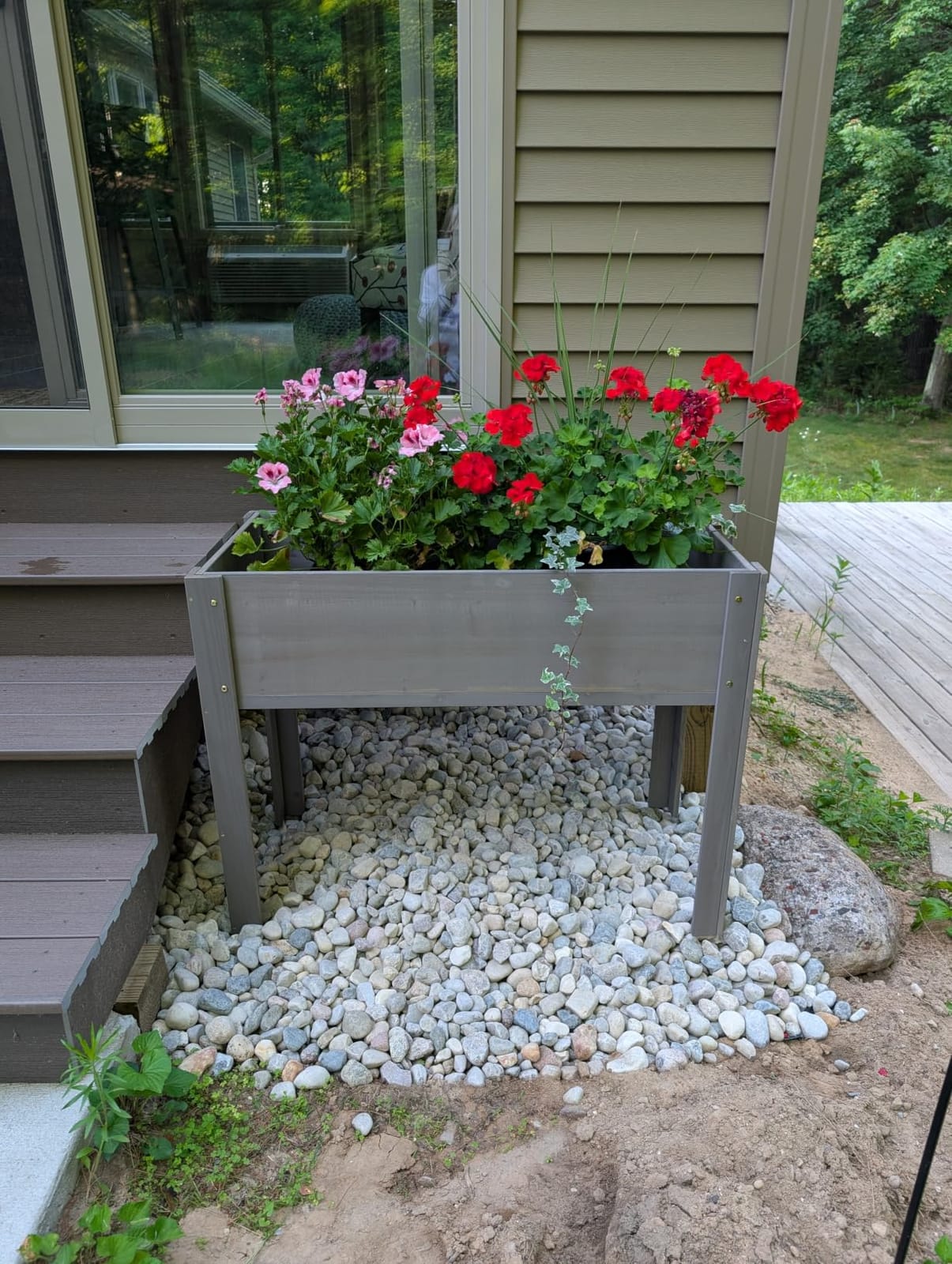 Raised Garden Bed with Legs, 48×24×30 Cedar Wood Elevated Planter Box | Large Growing Capacity, Premium Cedar Wood, Drainage Holes & Liner, Perfect for Outdoor Gardening, Ergonomic Gardening Height customer photo 1