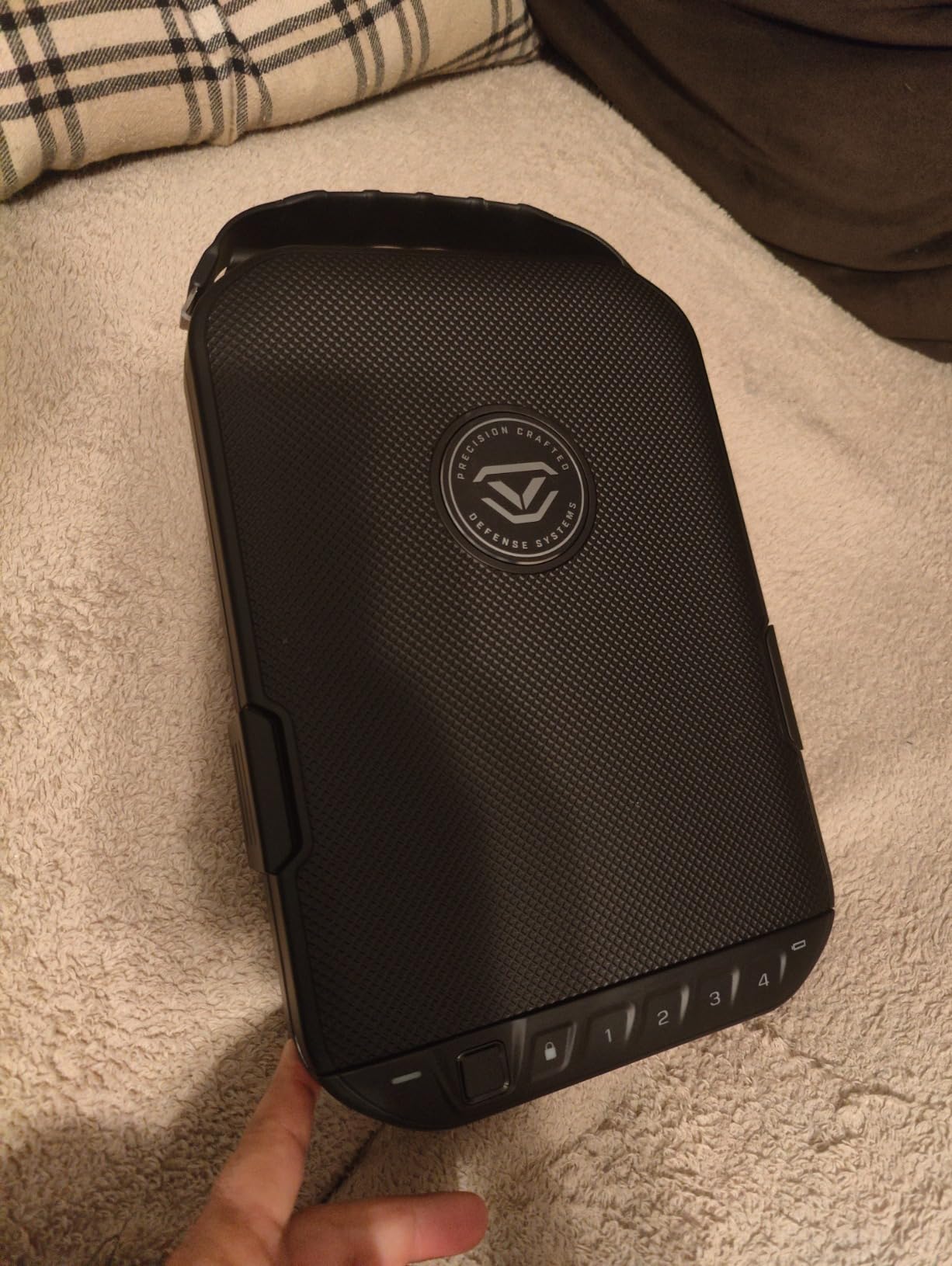 VAULTEK LifePod 20 Full-Size Biometric Lockable Weatherproof Case with Built-in Lock, Steel Security Cable, & TSA Handgun Case or Car Safe, Portable Travel Pistol Safe/Covert Black/Biometric customer photo 2