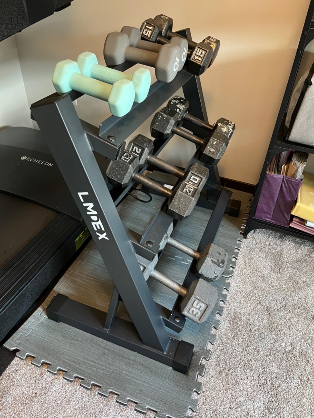 3-Tier Weight Rack, Dumbbell Kettlebell Rack | 1100LB Capacity, Weight Plate, Curl Bar Storage, Home Gym customer photo 1