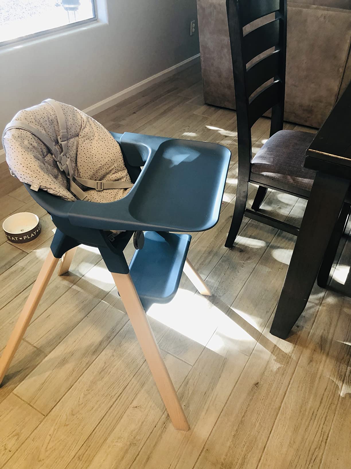 Stokke Clikk High Chair, Fjord Blue - All-in-One High Chair with Tray + Harness - Light, Durable & Travel Friendly - Ergonomic with Adjustable Features - Best for 6-36 Months or Up to 33 lbs customer photo 1