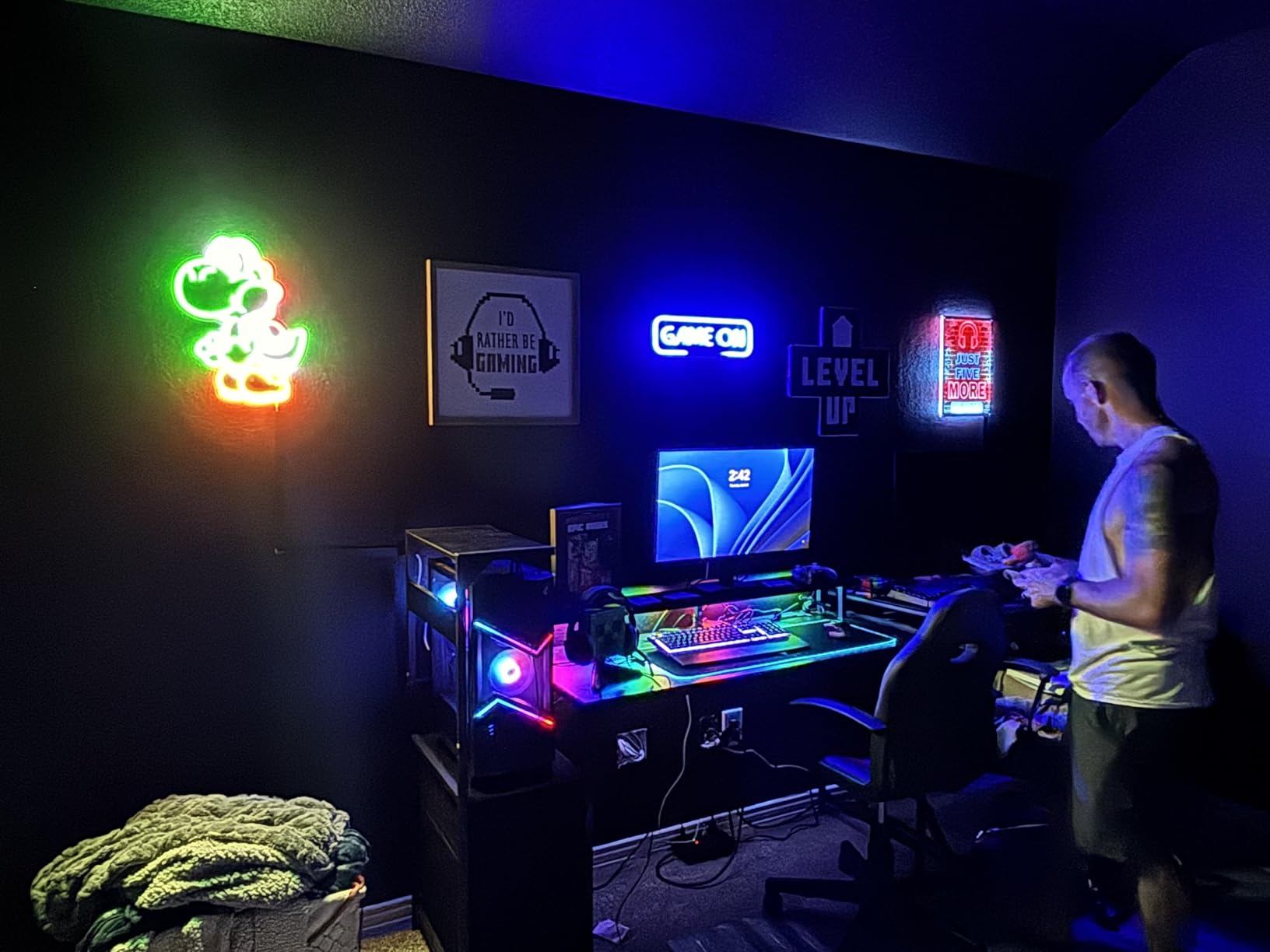 Kavaas Gamer Neon Sign, Game Controller LED Sign for Gaming Room Decor - Game Neon Sign for Teen Boy Room Decor - Best Gamer Gifts for Boys, Kids customer photo 2