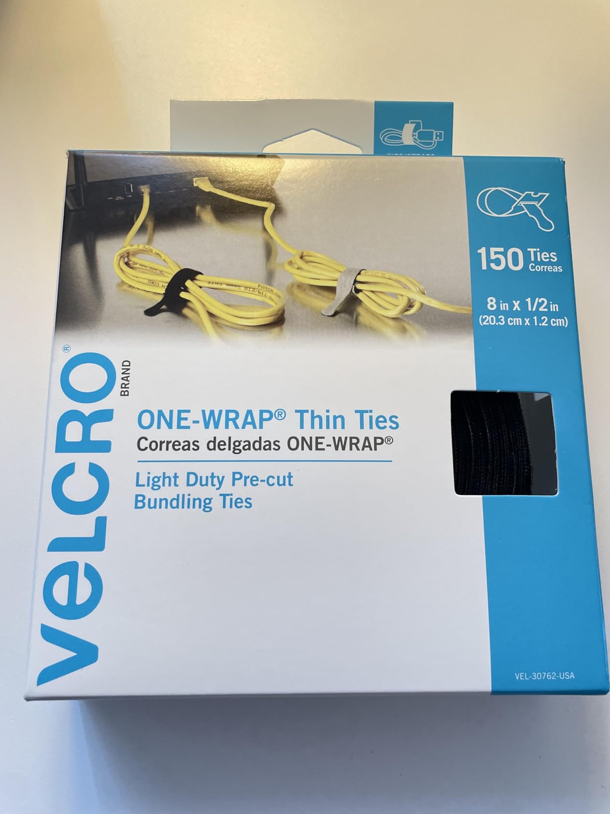 VELCRO Brand Reusable Cable Ties, Cord Management, 8in, Black, 150 Pack | Wire Management And Cord Organization Straps; Replace Single Use Zip Ties With Reusable Fasteners For Home And Office customer photo 1