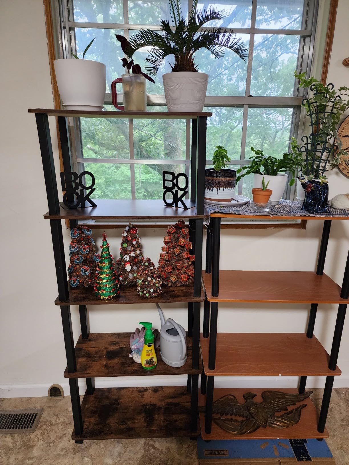 Furinno Turn-S-Tube 5-Tier Multipurpose Shelf Display Rack, Amber Pine/Black customer photo 1