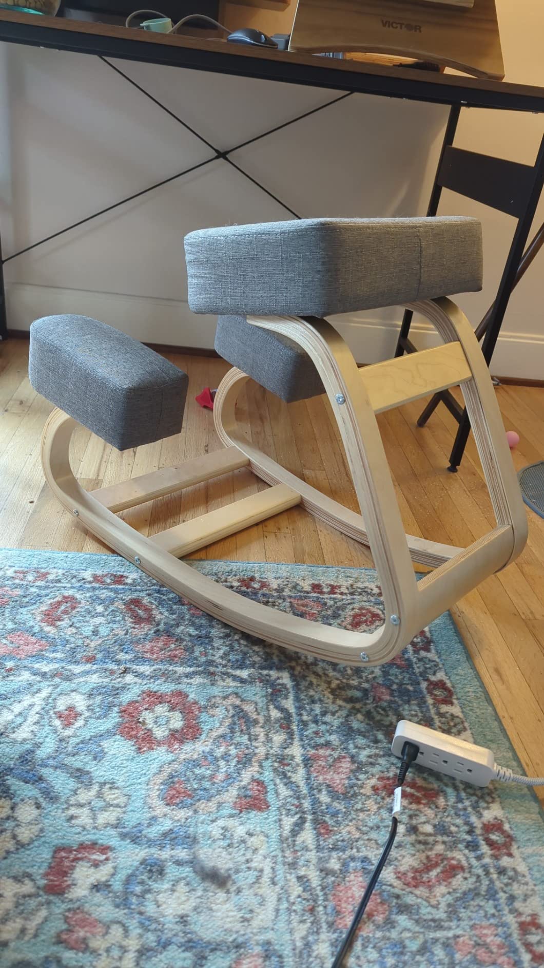 Giantex Kneeling Chair, Wood Posture Chair, Max Load 330 Lbs, Rocking Knee Chair with Soft Cushion, Natural Relief for Back, Shoulder or Neck Pain, Ergonomic Kneeling Chair for Office Home customer photo 2