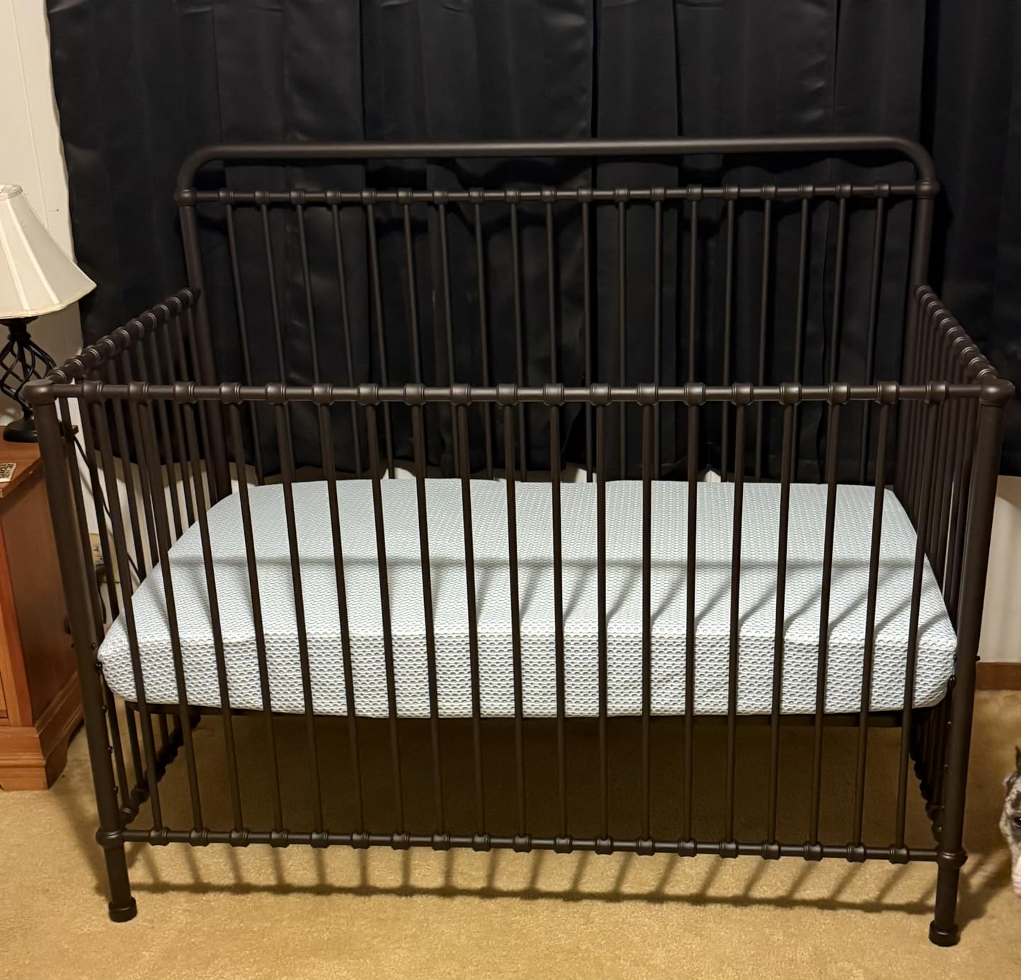 NAMESAKE Winston 4-in-1 Convertible Mini Crib w/Wheels Durable Metal, GREENGUARD Gold Certified customer photo 2