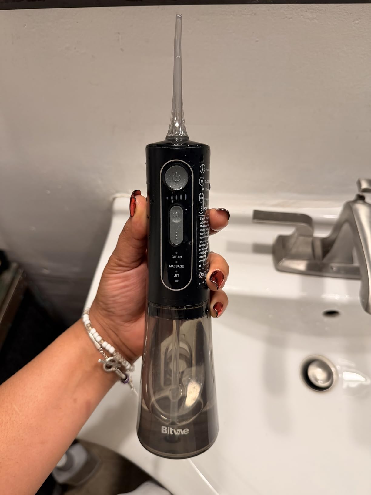 Bitvae Water Dental Flosser for Teeth, Cordless Water Teeth Cleaner Picks, Black customer photo 1