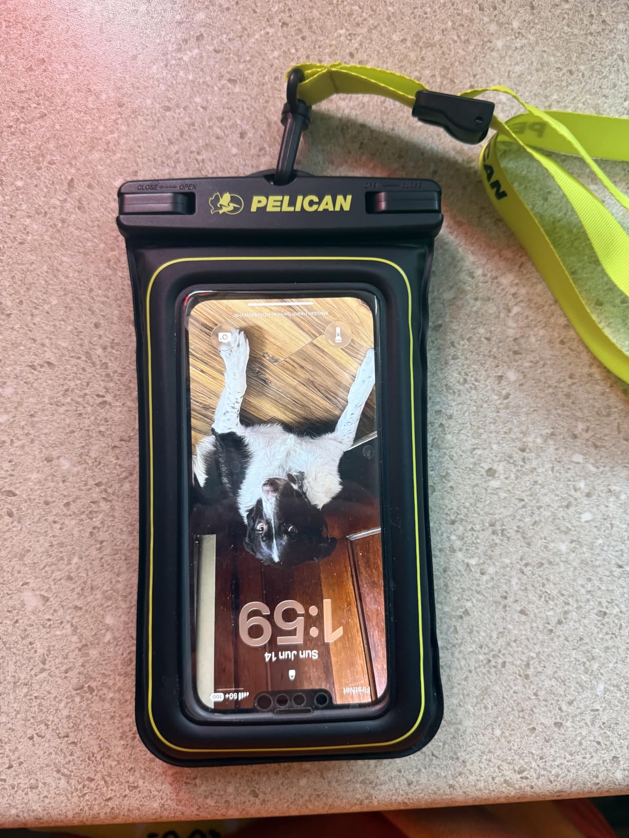 Pelican 2 Pack Marine Waterproof Phone Pouch (Regular) -Black/Hi-Vis Yellow | Touchscreen IP68 Floating Waterproof Phone Case w/Detachable Lanyard - Fits All Phones - Beach Cruise Ship Travel Essentials customer photo 2