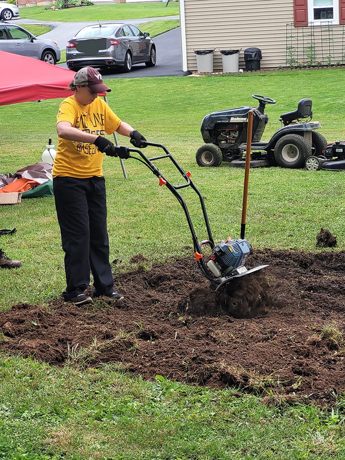 SENIX 4QL 4-Cycle Gas Powered Tiller Cultivator, 46cc Full Crank Engine, 15-Inch Tilling Width, 8-Inch Tilling Depth, Easy Start, Foldable Handles (TL4QL-L1) customer photo 2