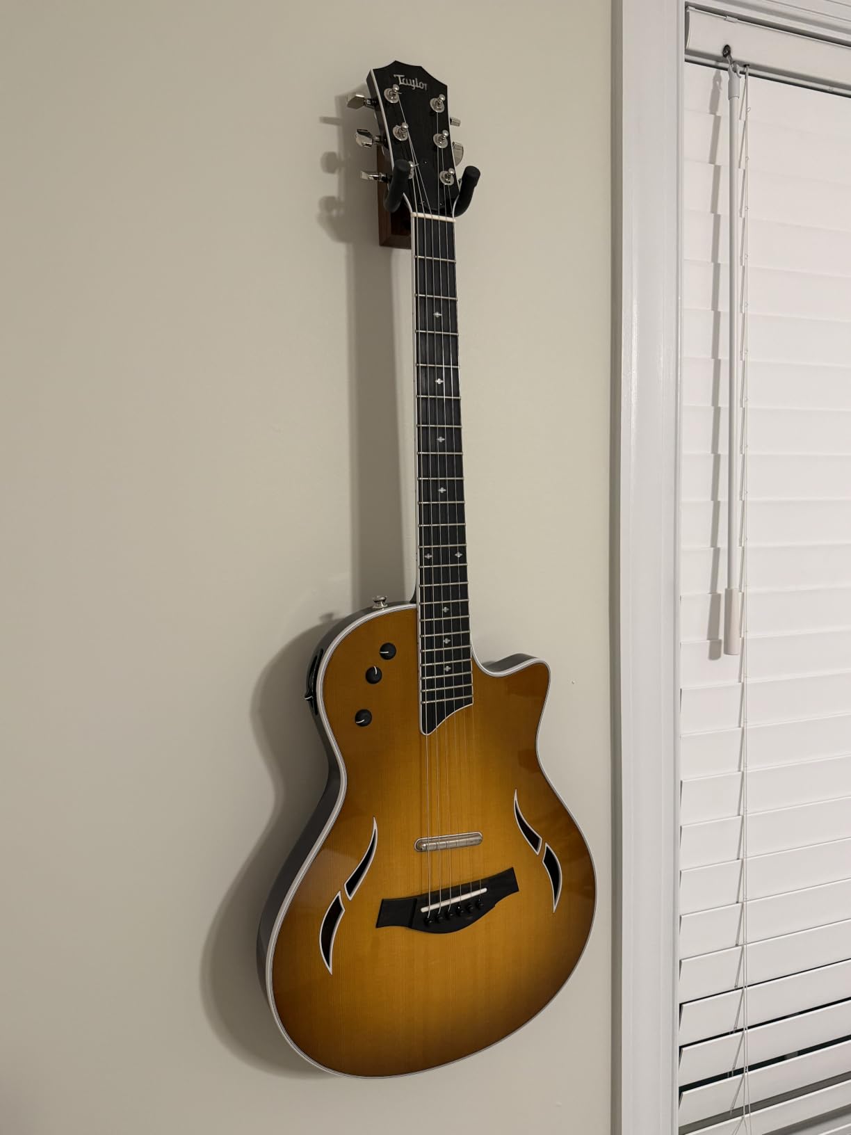 Guitar Wall Mount 2 Pack, Black Walnut Wood Guitar Hanger, U-Shaped customer photo 1