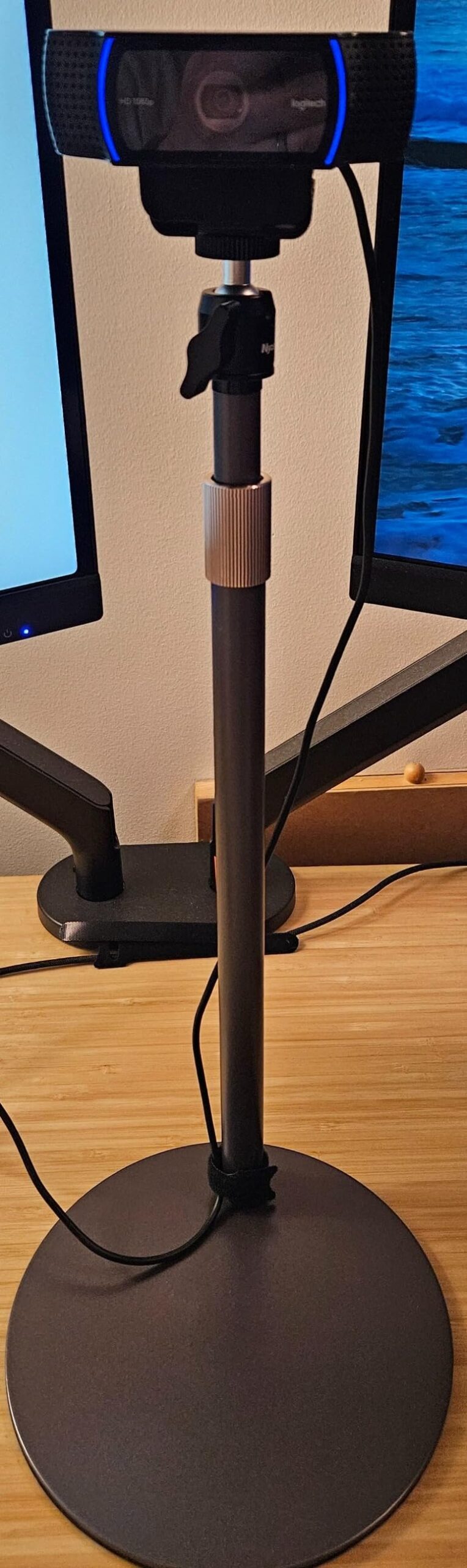 Webcam Tripod Stand for Desk: Webcam Stand for Logitech Brio C920 C922 C615 C930e - Height & Angle Adjustable Desktop Tripod for Light & 1/4