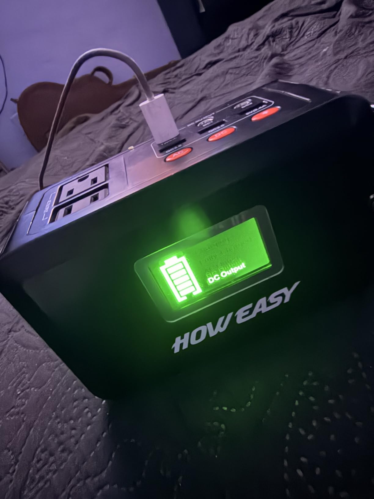 HOWEASY Portable Power Station 120W (240W Peak) Solar Generator | 88Wh Lithium Battery Power with 110V AC Outlet/DC/USB/LED Light for Outdoor Camping Trip Hunting Emergency customer photo 2