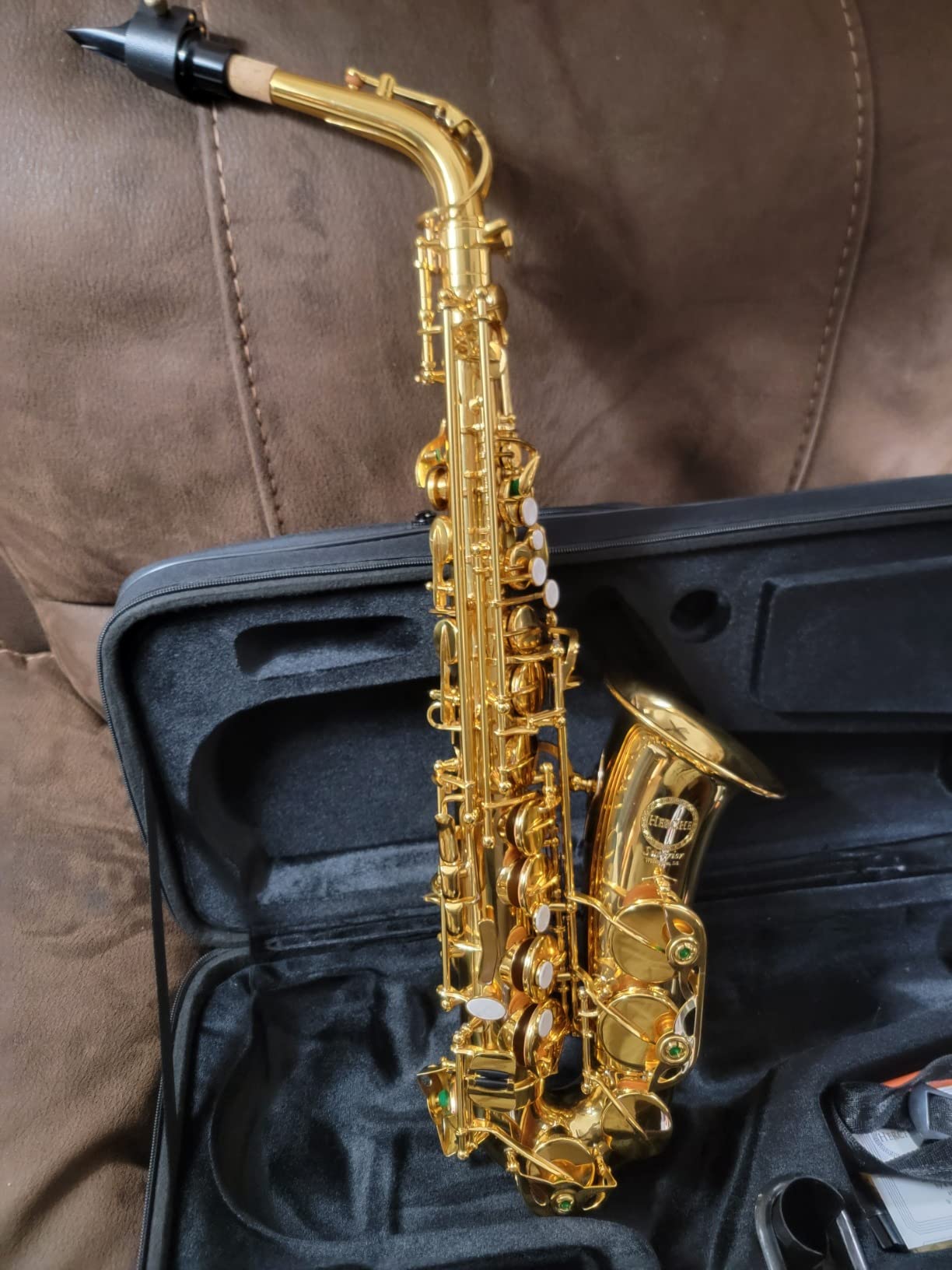 Herche Superior Alto Saxophone X3 | Professional Instruments for All Levels, High F# Key, Educator Approved customer photo 1