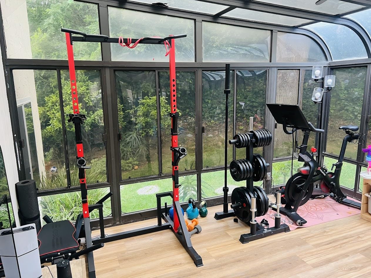 CANPA Multifunction Power Rack with Pull up Bar, Heavy Capacity and Adjustable Squat Stand Rack for Home Gym Equipment, Power Rack Cage customer photo 2