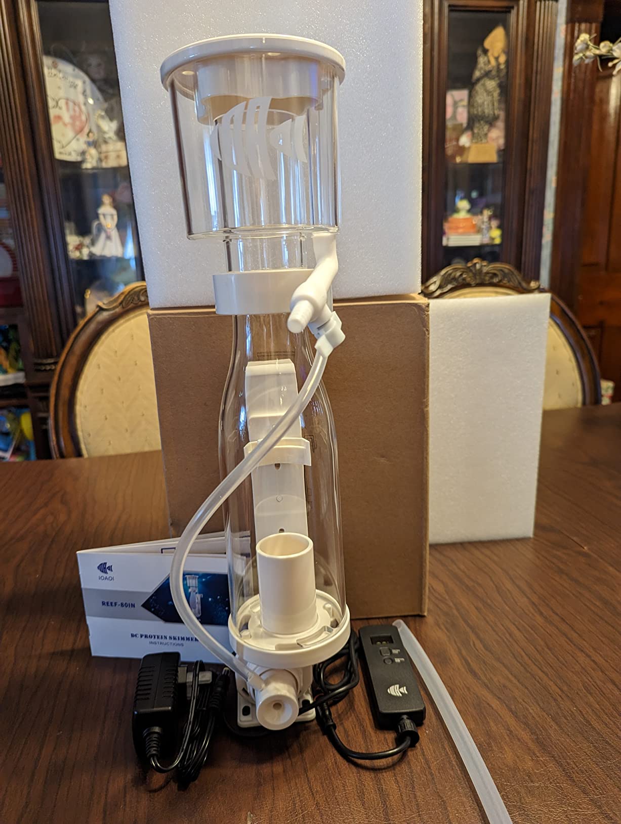 IOAOI Protein Skimmers for Saltwater Aquariums, Hang On Protein Skimmer for Fish Tanks up to 80 Gallons, DC Pinwheel Pump with Controller customer photo 2