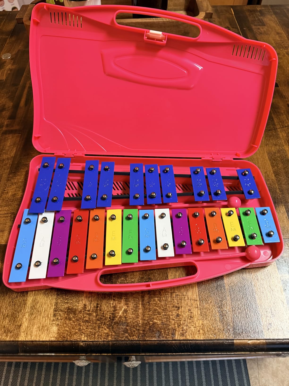 Soulmate 25 Notes Xylophone, Glockenspiel Xylophone Instrument for kids, Musical Toy Metal Keys, Professional Percussion Instrument for Beginners, Music Teaching, Gifts (Yellow) customer photo 2
