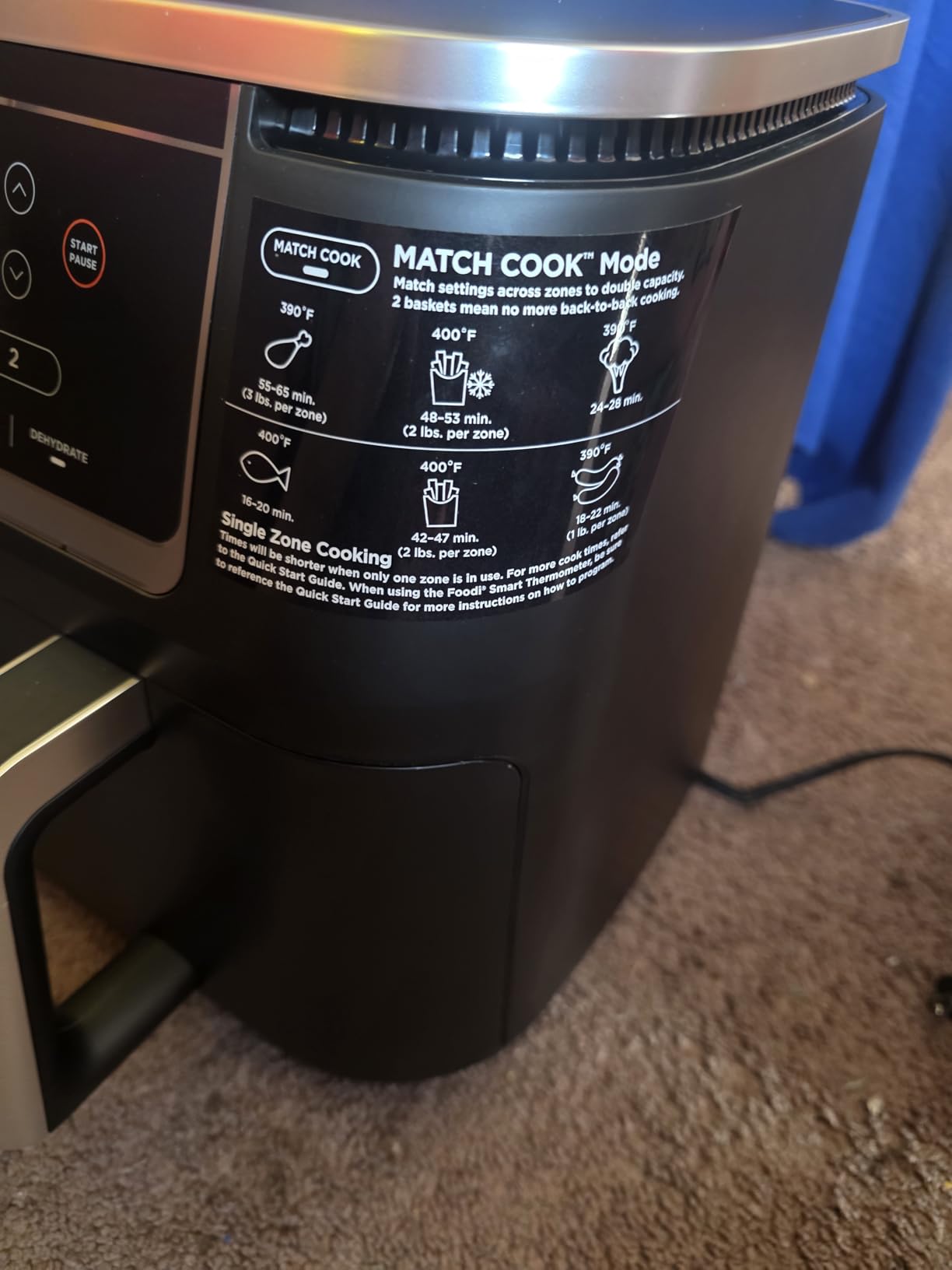 Ninja Foodi Air Fryer, 10 Qt DualZone Smart XL, 6-in-1, Black, DZ550 customer photo 2
