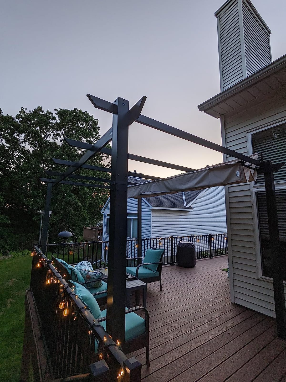 Domi 11' X 16' Outdoor Retractable Pergola with Weather-Resistant Canopy Aluminum Garden Pergola Patio Grill Gazebo for Courtyard customer photo 1