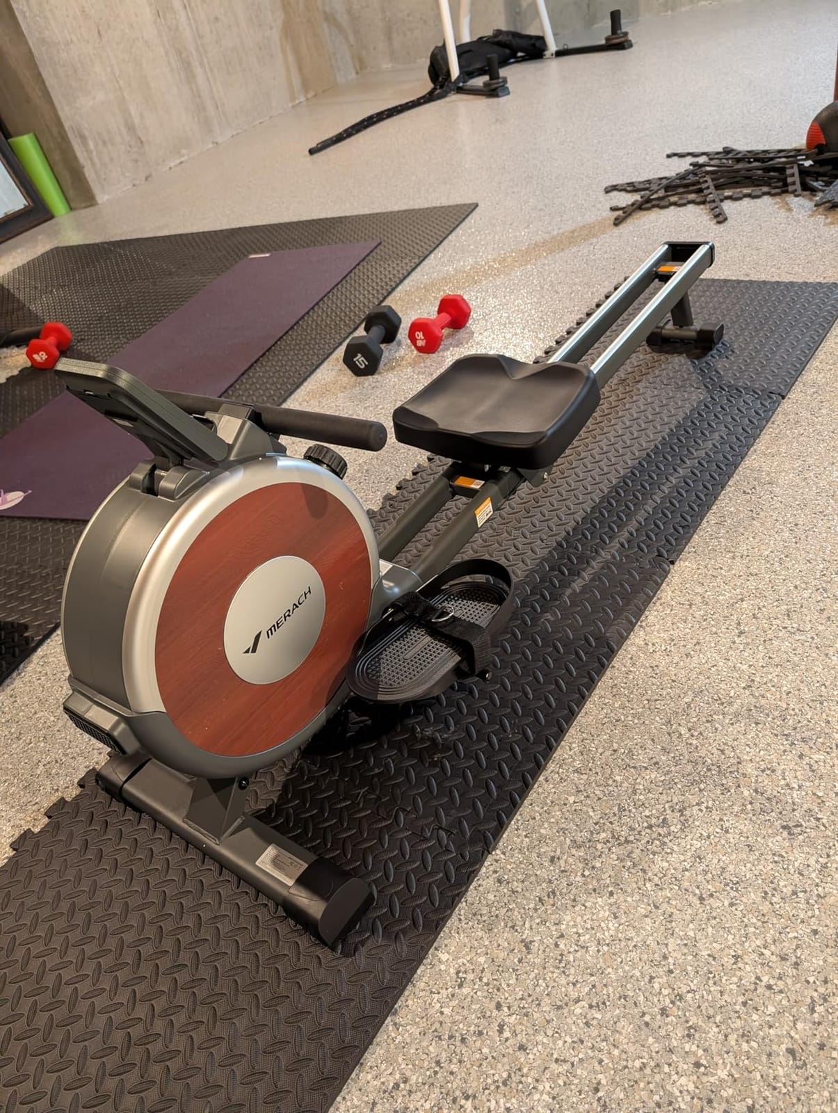 Merach Q1S Magnetic Rowing Machine Indoor, Dual Slide Rail, Quiet & Smooth | 16 Levels Auto Electromagnetic Resistance, Max 350 lbs Capacity, 30-Min Assembly, Ergonomic Seat, Multi-App Support customer photo 2