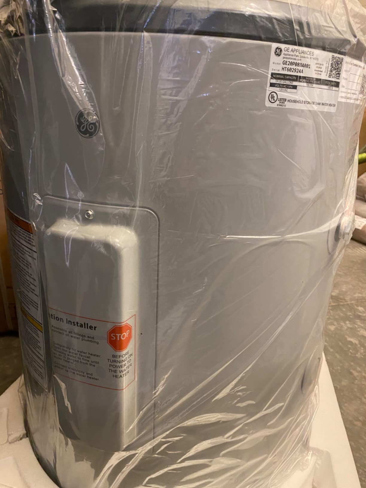 GE Appliances 18 Gallon Versatile Plug and Play Electric Water Heater with Adjustable Thermostat, Easily Installs Where You Want It, 120 Volt customer photo 1