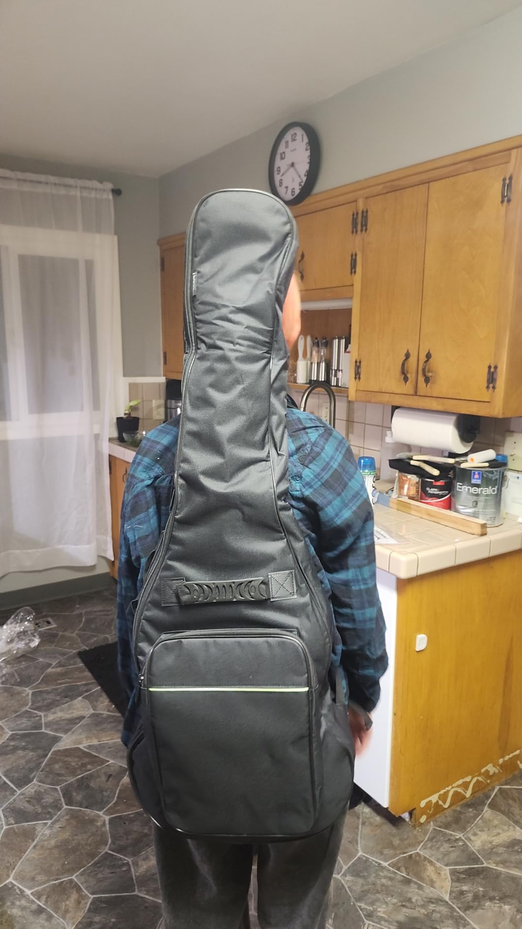 CAHAYA Electric Guitar Bag 0.3in Padded Gig Bag Case Soft Backpack Green customer photo 2