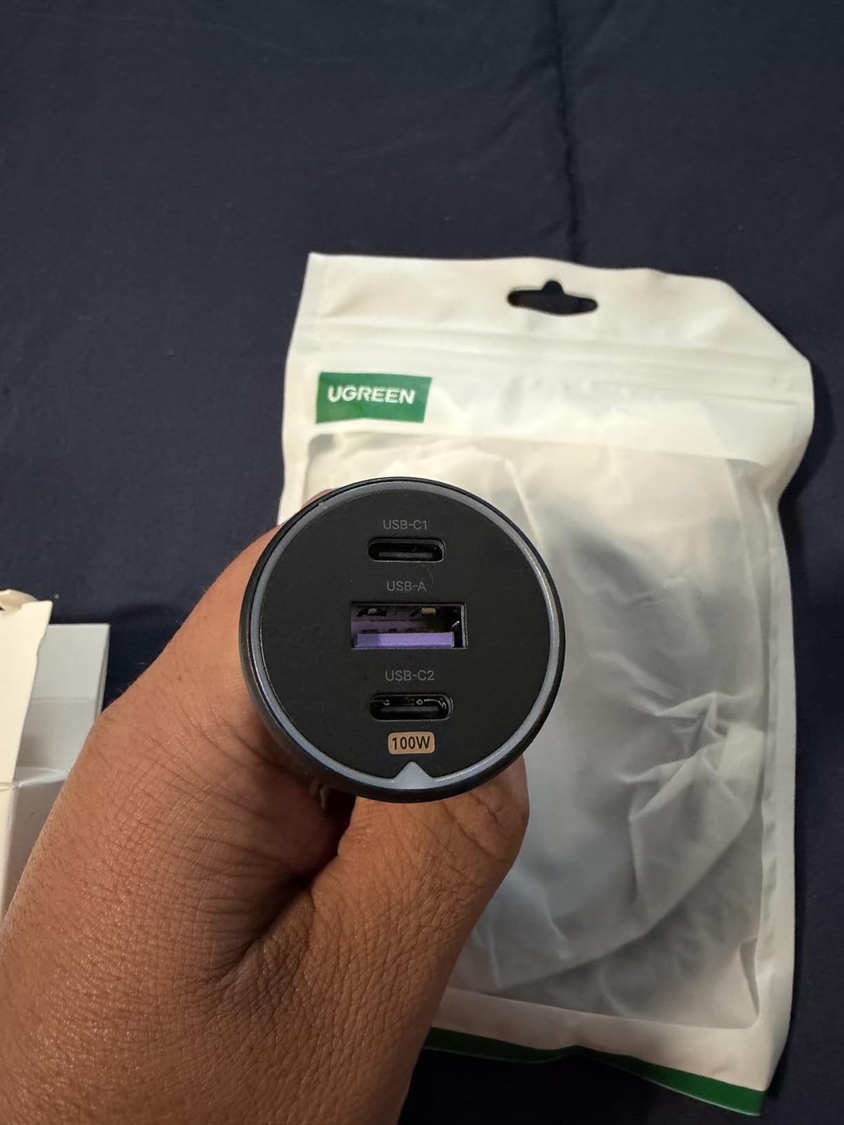 UGREEN 130W 3-Port USB C Car Charger, Type C Cigarette Lighter Adapter | 2 USB-C 1 USB-A, Compatible with iPhone 17 Air 17 Pro 17 Pro Max 16 15 14 13 12, Galaxy S25 S24 S23 Ultra, iPad, MacBook customer photo 1