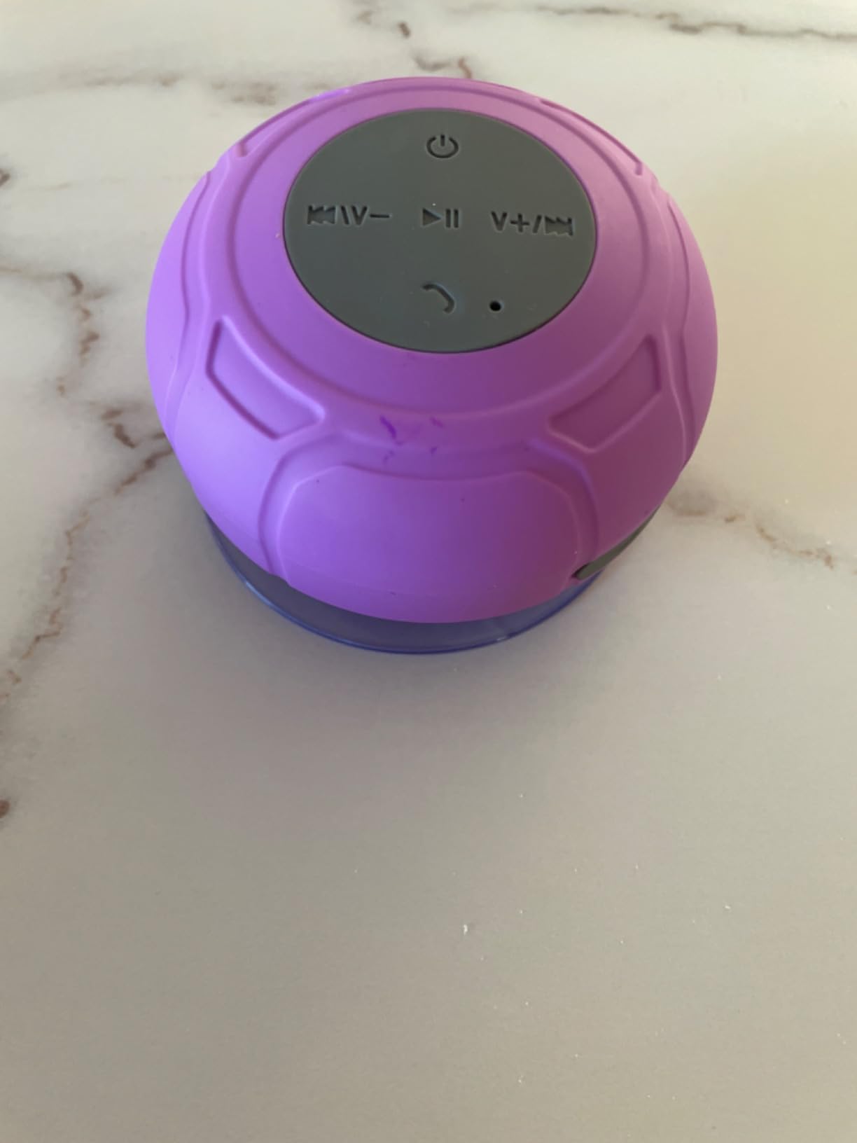 Waterproof Bluetooth Shower Speaker Portable Wireless Water-Resistant Speaker Suction Cup, Built-in Mic Gifts for Kids Speakerphone for iPhone Phone Tablet Bathroom Kitchen - White customer photo 1