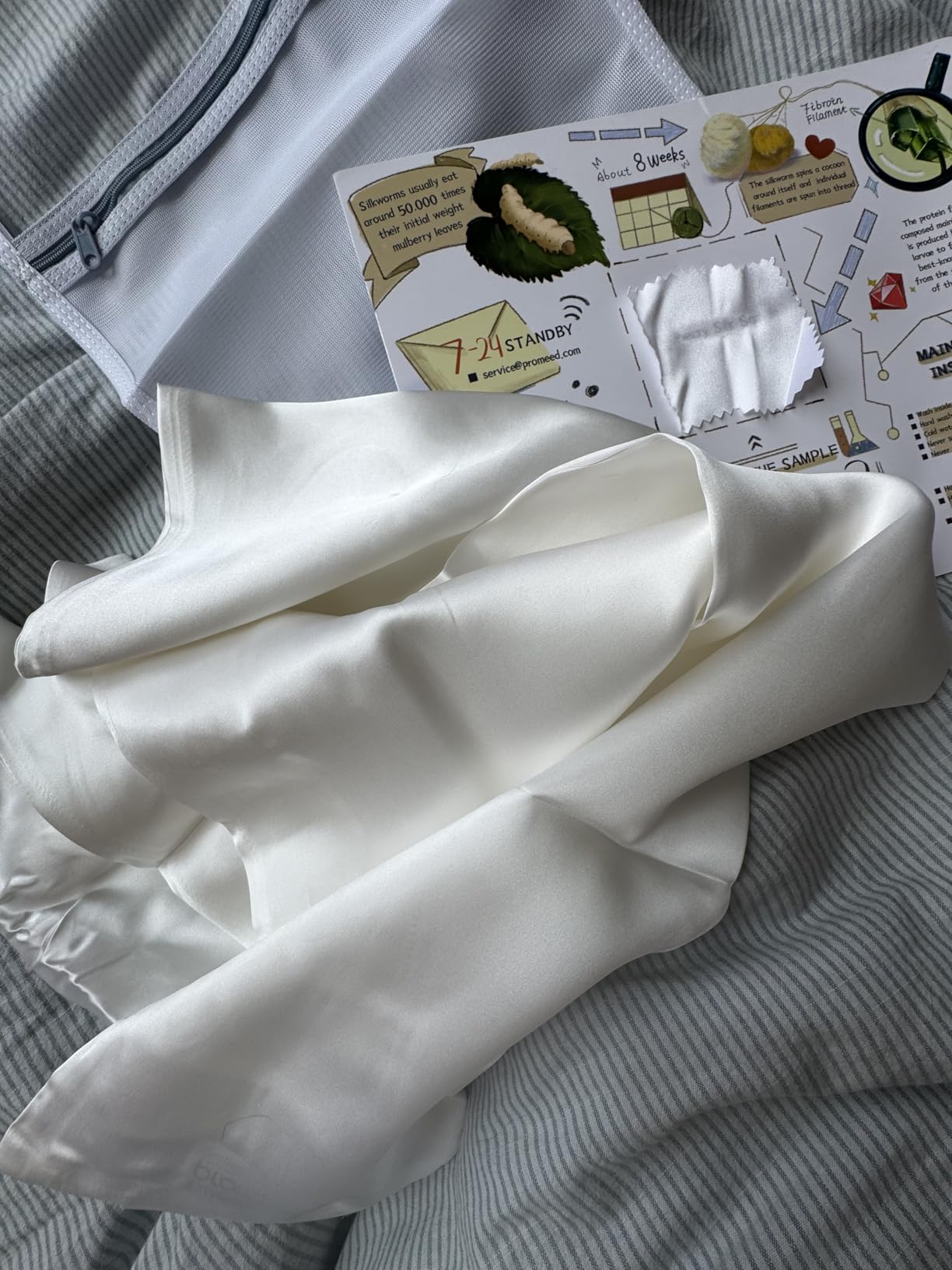 PROMEED 23 Momme 100% Mulberry Silk Pillowcase for Hair and Skin, Standard | Grade 6A+ Organic Silk Reduces Friction customer photo 2