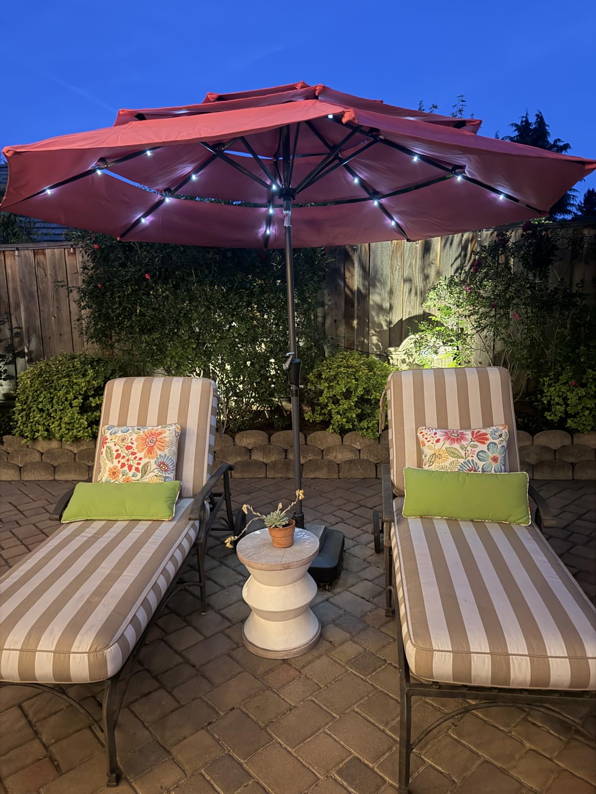 Best Choice Products 10ft 3-Tier Solar Patio Umbrella, Outdoor Market Sun Shade for Backyard, Deck, Poolside w/ 24 LED Lights, Tilt Adjustment, Easy Crank, 8 Ribs - Tan customer photo 1