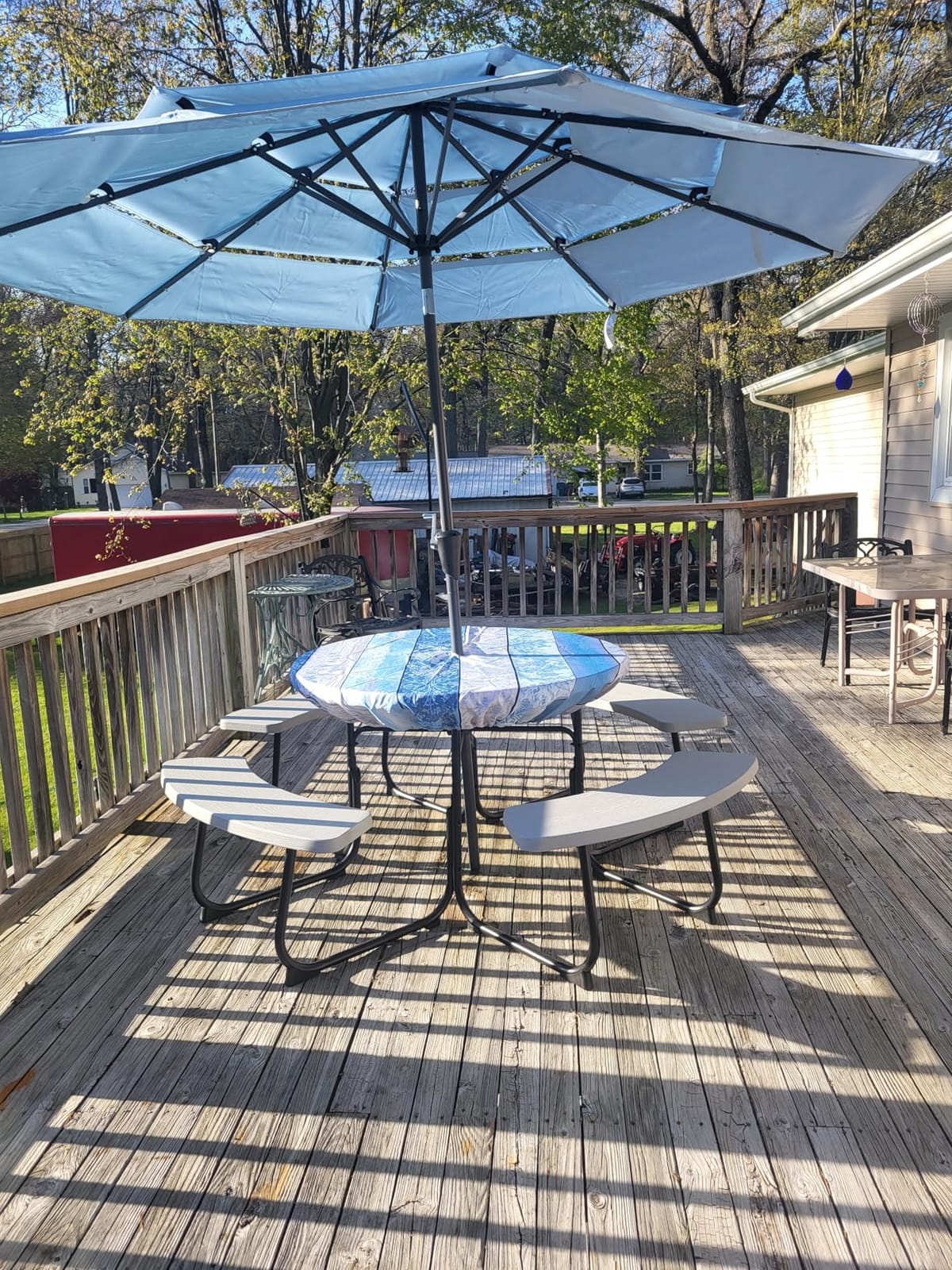 Best Choice Products 10ft 3-Tier Solar Patio Umbrella, Outdoor Market Sun Shade for Backyard, Deck, Poolside w/ 24 LED Lights, Tilt Adjustment, Easy Crank, 8 Ribs - Tan customer photo 2