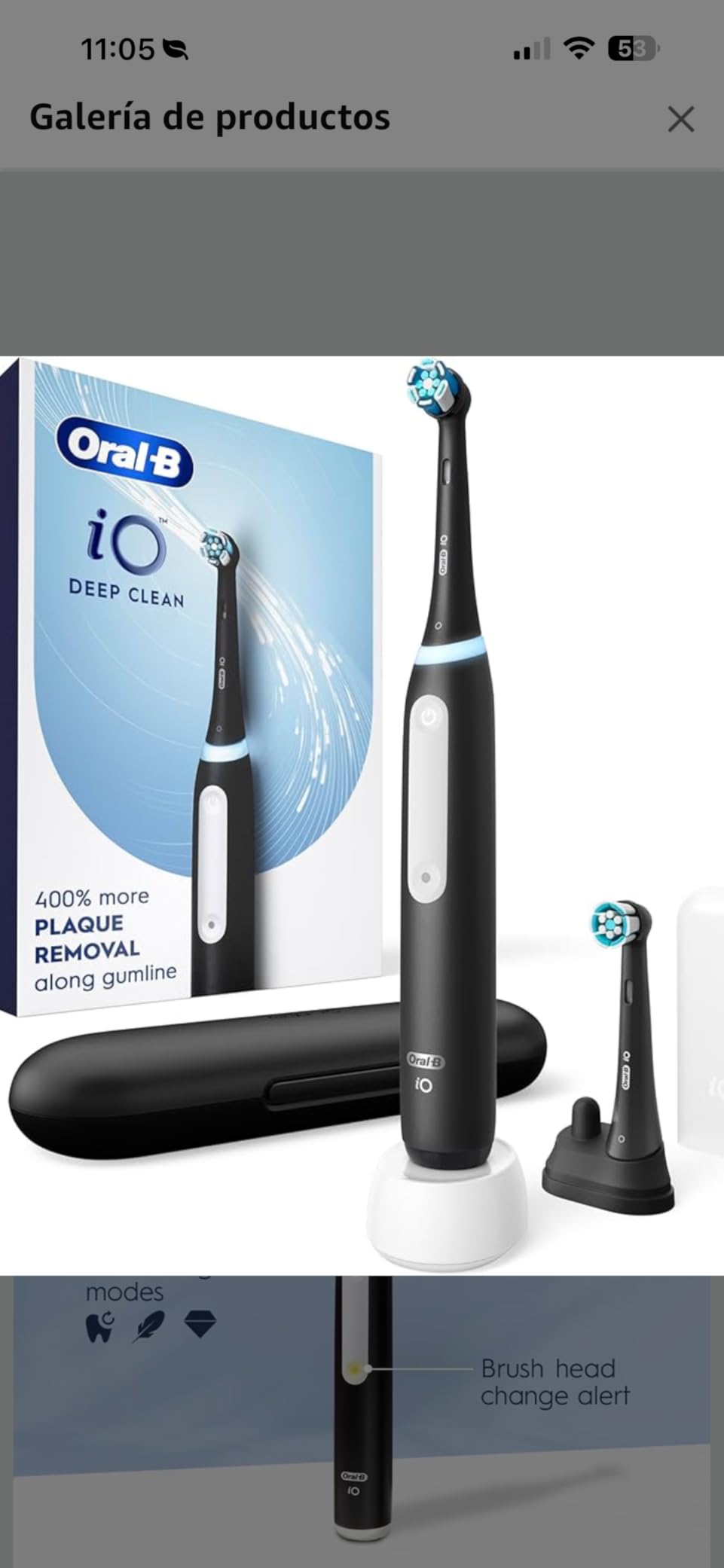 Oral-B iO Series 3 Limited Deep Clean Rechargeable Electric Toothbrush, Black, 3 Modes, Smart Pressure Sensor, 2 Replacement Brush Heads, Travel Case customer photo 2