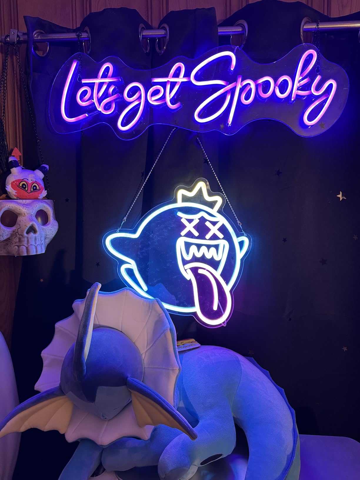 King Boo Neon Sign Ghost Led Neon Light with Dimmable Switch Gaming Neon Sign for Kids Game Room Man Cave Birthday Halloween Decor Christmas Gift customer photo 2