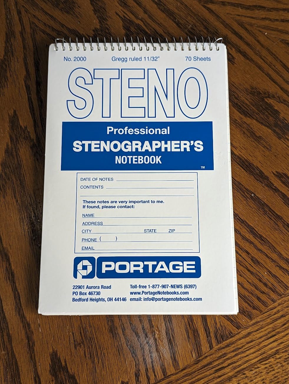 Portage Steno Notebook | 6