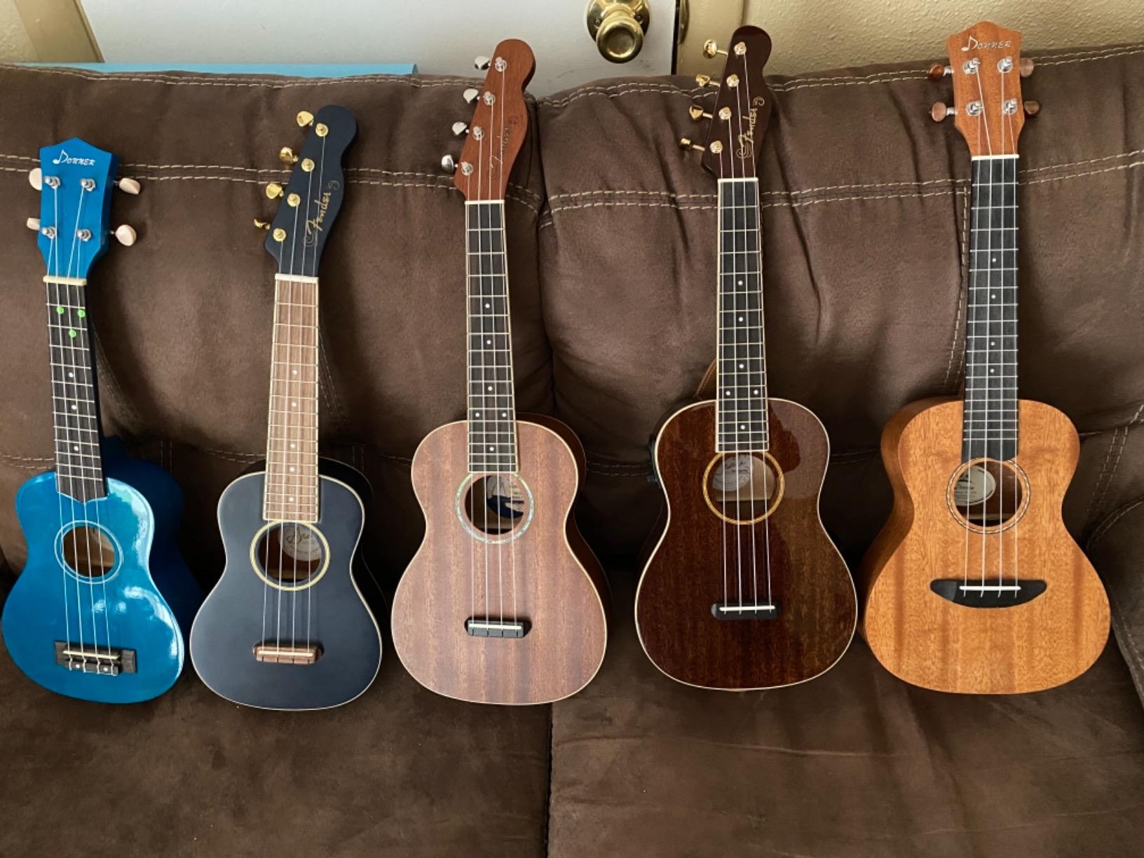 Donner Soprano Ukulele Mahogany 21 inch Ukelele Beginner Kit Online Lesson Gig Bag Strap Nylon String Tuner Picks Cloth DUS-1 Ukalalee Set customer photo 1