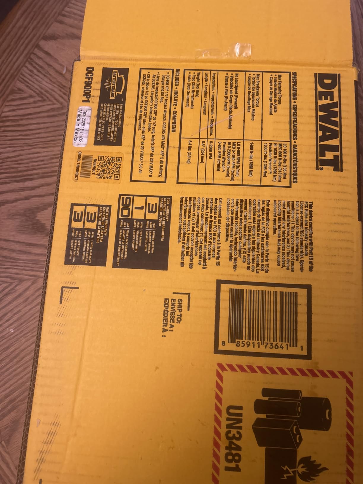 DEWALT 20V MAX Cordless Impact Wrench with Hog Ring Anvil, Brushless High Torque 1/2 Impact Gun, 4-Mode Speed, Includes Battery, Charger and Kit Bag (DCF900P1) customer photo 2