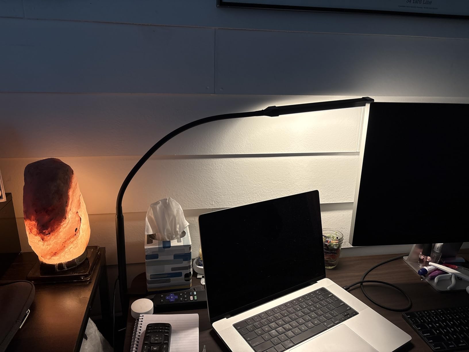 LED Desk Lamp with Clamp, Clip on Lights for Home Office, White | 3 Modes 10 Brightness, Long Flexible Goose-Neck, Eye-Caring, Memory Function, Energy Efficient, USB Adapter, Metal customer photo 1