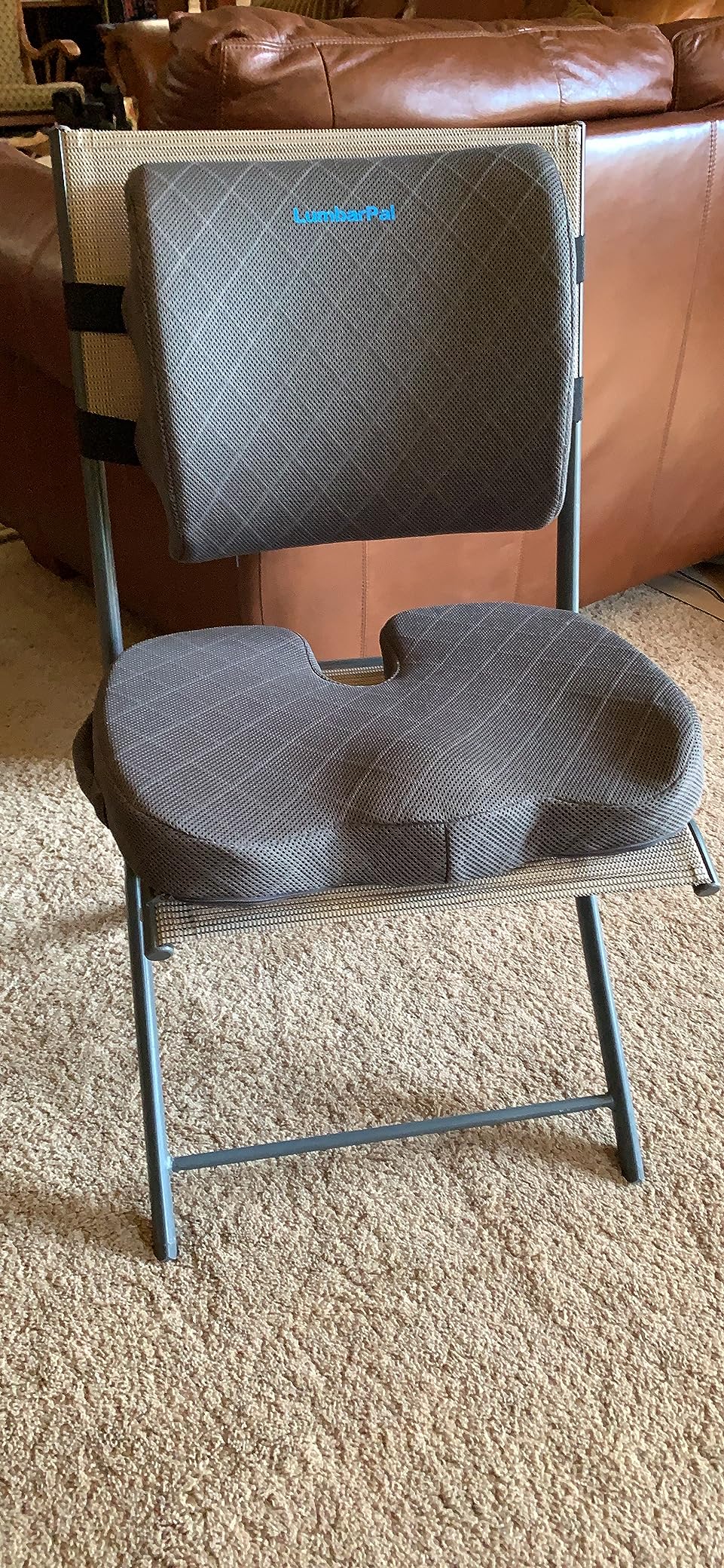 Lumbar Support Pillow for Office Chair Back Support Lumbar Pillow for Car, Gaming, Office Chair - Improve Sitting Posture & Back Pain Relief, Memory Foam, Adjustable Straps, Grey customer photo 2