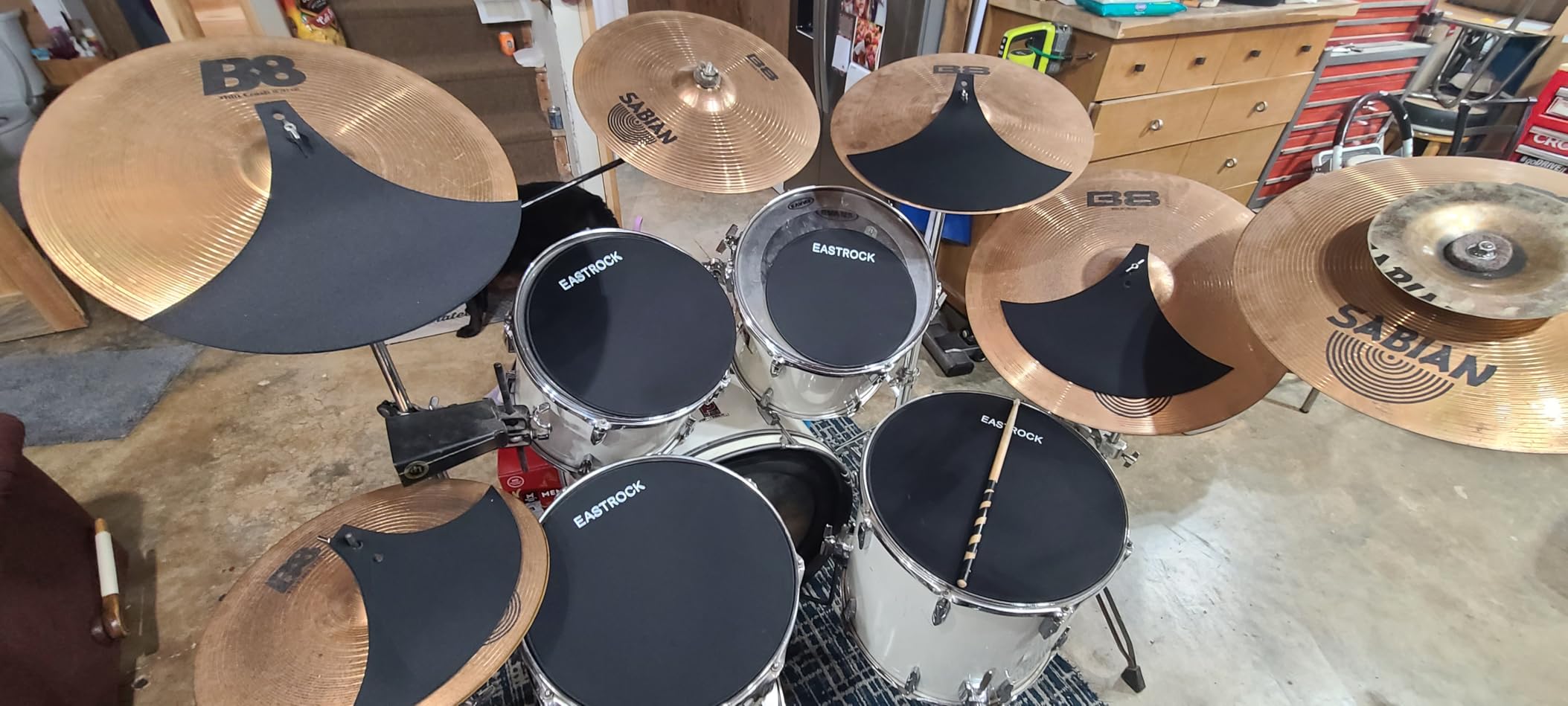 EASTROCK Drum Mute Pads Set 11 Pieces Fit 10